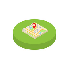 Isometric icon navigation functions in a mobile phone. Modern isometric concept