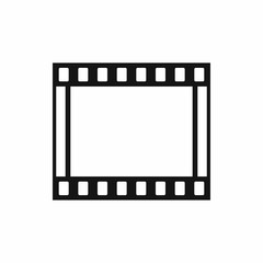 Film with frames movie icon in simple style isolated on white background. Video symbol