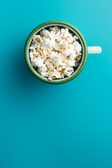 Popcorn in cup.