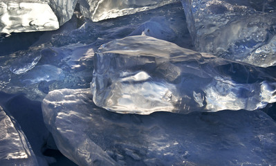 Winter. Extremal cracks on Ice of Lake Baikal. thickness of about one meter. . Ice storm. the crystal clear frozen water. Used toning of the photo. 