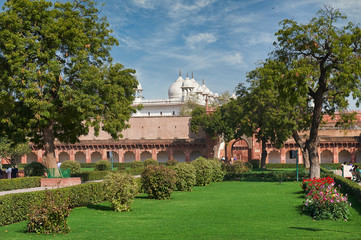 Fototapeta na wymiar Red Fort located in Agra, India.