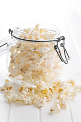 Popcorn in jar.