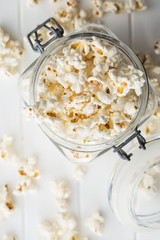 Popcorn in jar.