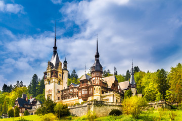 Peles castle Sinaia, Transylvania, Romania protected by Unesco World Heritage Site