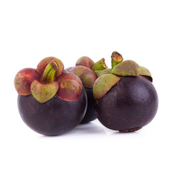 Mangosteens Queen of fruits, ripe mangosteen fruit isolated on w