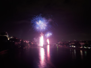 August Nationalday Basel Switzerland Fireworks Wettsteinbridge 2