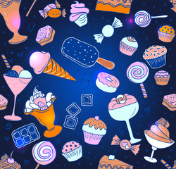 Seamless pattern with candies