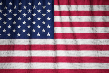Closeup of Ruffled United States of America Flag, United States