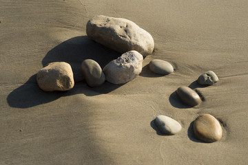 Fototapeta na wymiar Stones on the beach and relax