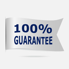 Guarantee label, silver ribbon badge