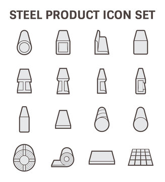 Vector icon of steel pipe and construction material.