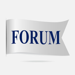 Forum label, silver ribbon badge