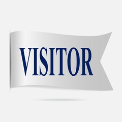 Visitor label, silver ribbon badge