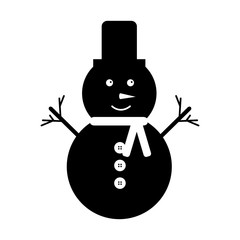 merry christmas snowman character icon vector illustration design