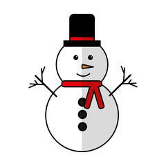 merry christmas snowman character icon vector illustration design