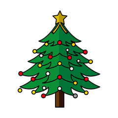 christmas tree isolated icon vector illustration design