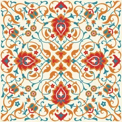 Papier peint Tuiles marocaines Décor floral de style oriental