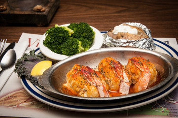 Crab Meat Stuffed Jumbo Shrimp.