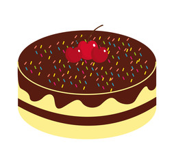 delicious sweet cake icon vector illustration design