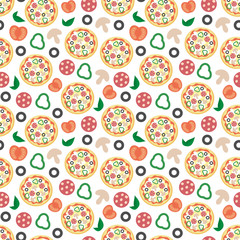 Pizza pattern. Vector illustration