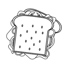 delicious sandwish fast food icon vector illustration design