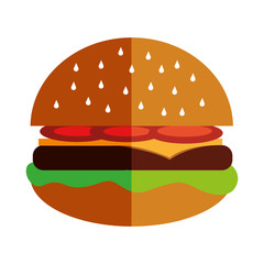 delicious hamburger fast food icon vector illustration design