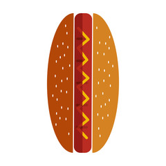 delicious hot dog fast food icon vector illustration design