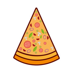 delicious pizza fast food icon vector illustration design