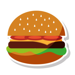 delicious hamburger fast food icon vector illustration design