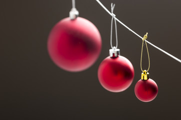 Christmas background with a red balls.