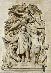 Fototapeta premium Bas-relief de l'arc de triomphe de l'Etoile à Paris, France