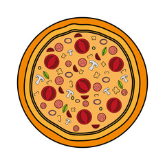 delicious pizza fast food icon vector illustration design