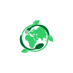 Eco Green World Food Logo