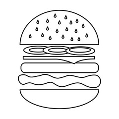 delicious hamburger fast food icon vector illustration design