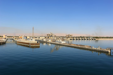 Fototapeta na wymiar Esna ship locks in Egypt
