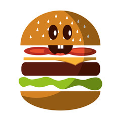 delicious hamburger fast food icon vector illustration design