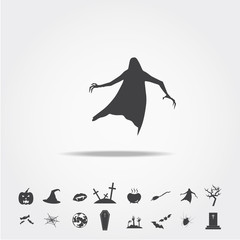 Grim Reaper halloween icon set