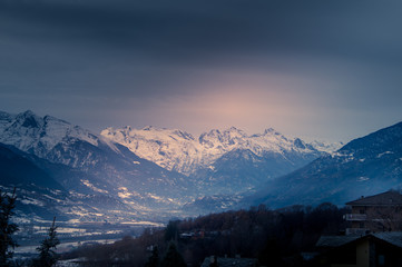 Fototapeta na wymiar mountain scenery, mountains of Valle d'Aosta, Italian Alps.