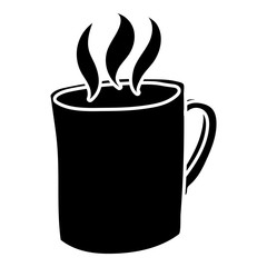 Mug of hot drink icon in simple style on a white background vector illustration