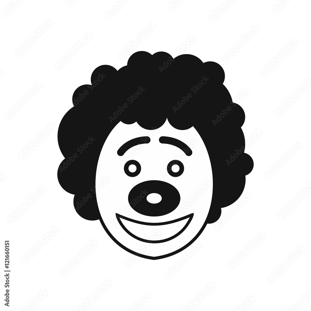 Wall mural clown head icon in simple style on a white background vector illustration - Wall murals