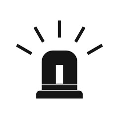 Blue special police flasher icon in simple style on a white background vector illustration