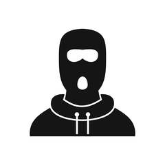 Man in balaclava icon in simple style on a white background vector illustration