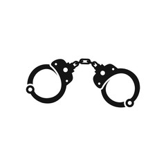 Handcuffs icon in simple style on a white background vector illustration