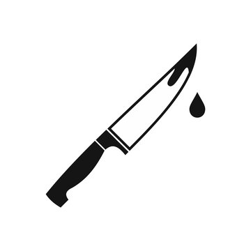 Steel knife icon in simple style on a white background vector illustration