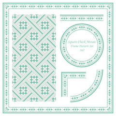 Vintage Border Pattern 362 Square Check Mosaic