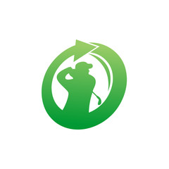 Golf Practice Logo Vector Image Icon