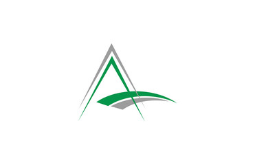 letter A arrow tiangle logo