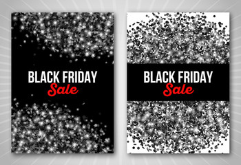 Black Friday Sale Poster Set with Confetti Salute