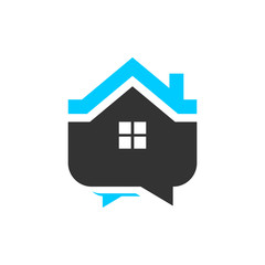 House Rental Talk Logo Vector Image Icon