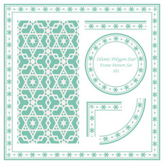 Vintage Border Pattern 381 Islamic Polygon Star Geometry